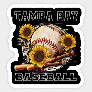 Awesome Baseball Name Tampa Bay Proud Team Flowers Sticker